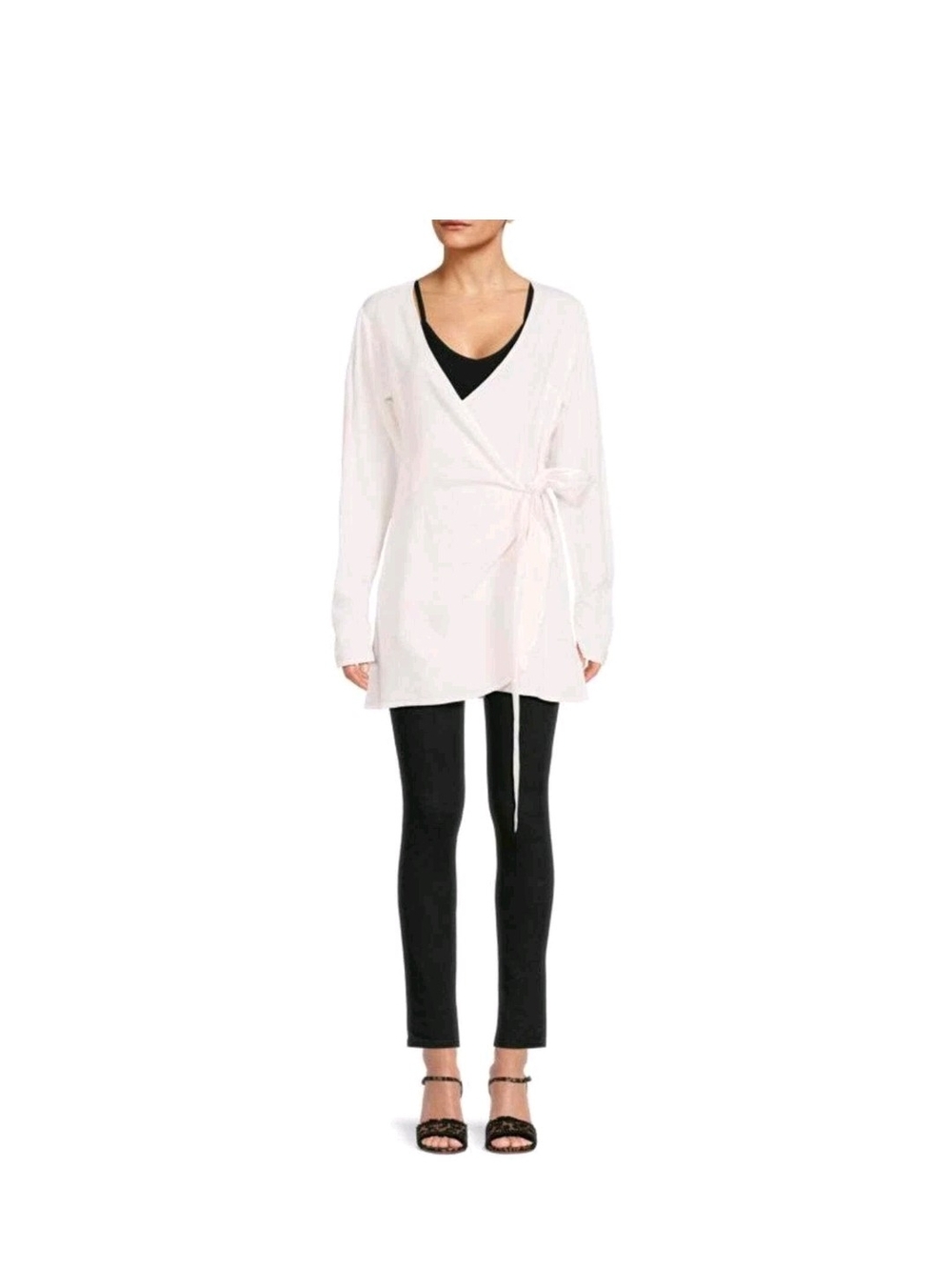 WeWoreWhat White Wrap-Front Tunic with Side Tie
